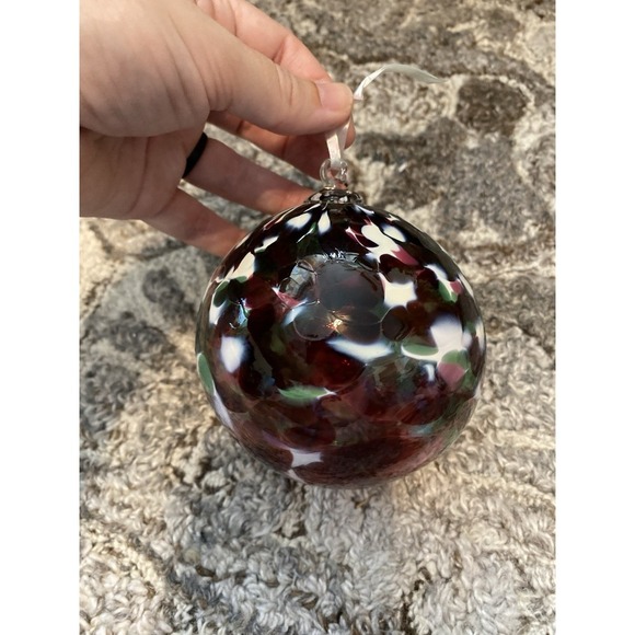 Christmas Art Glass Hand Blown Ornament  Toledo Museum of Art NEW Ball Red - Picture 2 of 5